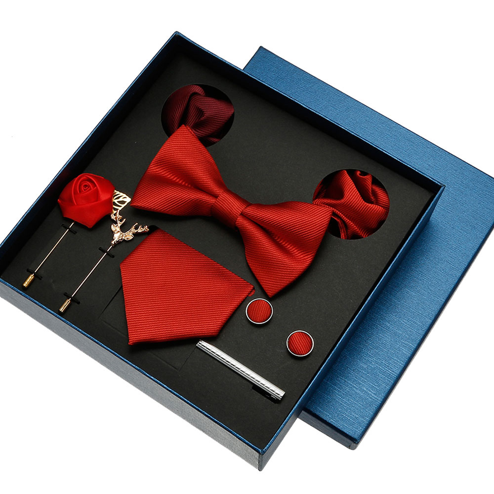 Neck Tie Set Box - Zwykły zestaw krawatów dla mężczyzn Jednokolorowy
